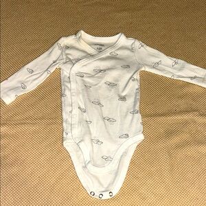 White Cloud Print Kids One Piece
